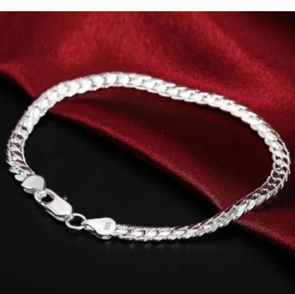NEW 925 STERLING SILVER FLAT SNAKE CHAIN - 8" BRACELET - Picture 2 of 12